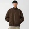 Ropa para Hombre Enbu Estilo Americano Transfronterizo Marca de Moda Chaqueta Abrigo de Cuero Chaqueta de Vuelo para Hombre Primavera y Otoño Chaqueta de Béisbol con Cuello Alto
