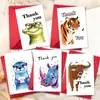 Transfronteiriço Novo 1 Tamanho Grande Interessante Animal Africano Cartão de Agradecimento Conjunto de Envelopes Cartão de Agradecimento Manuscrito Lote