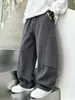 Pantalones Cargo de Pierna Ancha para Niños de Primavera y Otoño, Pantalones Deportivos Sueltos Casuales, Pantalones de Chándal de Color Sólido de Moda para Niños Mayores en Otoño