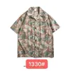 Costa Oeste Americana! Camisa Vintage da Moda Masculina Feminina Casal Verão Gola Cubana Manga Curta Estampa Totem Camisa Tendência