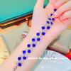 Pulsera del Danubio Azul con Diseño de la Industria Pesada del Libro Rojo Pequeño, Conjunto Howe, Pulsera del Tesoro de Color Azul Real con Rubí del Río Estrella Brillante