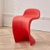 Silla Panton de estilo moderno minimalista, silla de plástico engrosado para uso doméstico, silla de comedor apilable con un toque de lujo y sentido del diseño