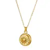 Collar Colgante de Girasol Nuevo Estilo Ins, Cadena Geométrica Redonda para Clavícula de Mujer, Joyería de Lujo Ligero, Venta Directa del Fabricante