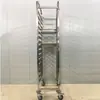 Carro con Estantes para Hornear con Superficie de Trabajo, Estante de Almacenamiento de 6 Niveles para Exportación, Carro con Estantes para Bandejas, 40 Lotes, 60 Estantes para Pan, Carro con Estantes de Acero Inoxidable