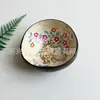 Tigela de Casca de Coco Prato para Guardar Chaves da Entrada Tigela de Mesa de Casca de Coco Decoração de Casa Tigela de Armazenamento Prato para Doces e Sementes de Melão Coco