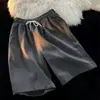 Pantalones cortos casuales de colores dulces para hombre para el verano, estilo Hong Kong, pantalones rectos holgados hasta la rodilla, marca coreana de moda, color liso, adecuados para usar al aire libre