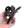 Lujoso pasador de pinza de garra con mariposa de pedrería negra para el cabello de princesa, accesorio para el cabello versátil y elegante para la parte posterior de la cabeza
