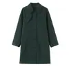 Colección de otoño 2026 nueva al por mayor: Chaqueta casual de estilo europeo y americano para mujer, color verde, de longitud media, corte holgado. 6465