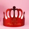 Decoração de Bolo Chapéu de Aniversário Chapéu de Coroa Chapéu para Bolo Crianças Adulto Festa Suprimentos de Festa Chapéu Dobrável