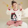 Pijama para Meninas Primavera e Outono 2025 Novo Ensino Fundamental Meninas Crianças Grandes Algodão Puro Roupa de Casa Outono Infantil Manga Longa Conjunto