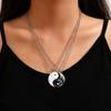 Pulseira infinita para casal preto e branco joia tecida à mão corda de mão tai chi preto e branco joia de liga atacado