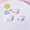 Dibujo animado lindo lazo gato galleta resina joyería diy funda protectora para teléfono móvil material de parche hecho a mano