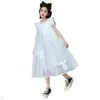 Vestido Longo Sem Manga de Verão para Meninas Doce e Fofo Renda Novo Estilo 2026 Moda Coreana Vestido para Crianças Maiores