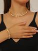 Jóias Nupciais de Casamento Transfronteiriço Colar de Diamantes de Linha Única Diamantes Completos Pulseira Brincos Conjunto de Três Peças Acessórios de Casamento