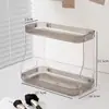 Caja de Almacenamiento de Escritorio de Doble Capa Transparente Acrílica Transfronteriza para Uso Diario en el Hogar, Estante de Almacenamiento Estilo Nórdico, Almacenamiento Multifuncional