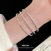 Pulsera Abierta de Tres Capas con Incrustaciones de Diamantes, Simple y Elegante, Sensación de Lujo Ligero y Gama Alta, Joyería de Moda Vintage con Temperamento para Mujeres, Venta al por Mayor