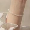 Pulsera Fina de Cuentas Color Blanco Austriaco Súper Brillante Pulsera Joyería de Moda Simple para Mujer Lujo Ligero Textivo