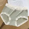 Pantis de Seda de Hielo con Lazo para Mujer, Alta Elasticidad, Contraste de Color, Dulces, para Chicas Jóvenes y Estudiantes, Transpirables, Estilo Japonés, Cintura Media, Bragas Triángulo sin Costuras