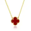 Collar Clásico de Trébol de Cuatro Hojas Doble Cara, Sencillo y Lujoso, Joyería que No se Desvanece, Directo del Fabricante