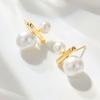 Pendientes de Barra de Equilibrio de Perla Imitación de Lujo Ligero de Alta Gama Moda Combinable Pendientes Explosivos Aguja de Plata s925 Pendientes Exquisitos para Mujer