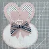 Estilo coreano original de fábrica DIY lindo conejo amor lazo accesorios bordado para ropa accesorios joyería tridimensional