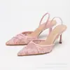 Zapatillas de Casa sin Cordones de Punta Fina Estilo Francés de Nuevo Estilo para Mujer, Zapatos Casuales de Moda para Mujer Primavera y Verano, Sandalias de Malla con Tacón Alto