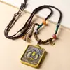 Pingente Thangka Dourado e Preto Dourado Pintado à Mão de Amitabha com Oito Santos Protetores e Pingentes de Buda (Desconto para Grandes Quantidades)