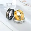 Moda europea y americana titanio acero 6mm espejo anillo ECG acero inoxidable japonés y coreano grabado joyería personalizada fabricantes al por mayor
