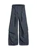 Pantalones rectos anchos de cuadros retro americanos cruzados para hombre y mujer, nuevo estilo chino, con cordón en la cintura, plisados, holgados, fluidos, casuales, largos
