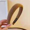 Diadema de esponja de color café con leche, de caña alta, con ala ancha, para mujer, Otoño e Invierno, Diadema que no aprieta para lavarse la cara, Diadema para uso diario