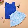 Cuentos Infantiles comercio exterior ropa infantil para niñas traje de falda de verano estilo occidental moderno conjunto de dos piezas de falda de manga corta para niñas