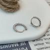 Pendientes de plata con borde cruzado S925, pendientes de plata con bola pequeña y hebilla de oreja, pendientes de estilo coreano, moda sencilla para mujer.