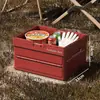 Caja de almacenamiento plegable para acampar al aire libre, caja de almacenamiento portátil de gran capacidad con asa, caja organizadora para maletero de coche y picnic