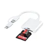 Lector de Tarjetas Tres en Uno SD Multifunción Tipo-C Teléfono Móvil Android Adaptador USB Multi-Puerto OTG para Leer TF con Lectura de Alta Velocidad