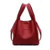 Bolso de Moda Casual de Tendencia Popular con Patrón de Lichi, Bolso Cubo Estilo Coreano, Bolso de Hombro Versátil de Gama Alta para Mujer