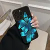 Funda de Teléfono Flor de Lirio Azul Noche Oscura para Apple 17 Pro Funda Suave 16/15 Estilo de Nicho de Gama Alta Modelo Idéntico al de Celebridad de Internet 13