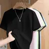 Camiseta de Algodão Pesado 230g Manga Curta Cor Lisa Opaca Masculina Solta Gola Redonda Camiseta Básica Feminina Ins