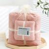 Conjunto de Três Peças de Toalha de Banho em Fleece Coral 540g Borda Lisa Conjunto de Toalhas Mãe e Filho Conjunto de Duas Peças Absorvente Secagem Rápida Lã Quente