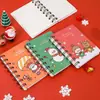 Cuaderno de espiral A7 de Navidad lindo Cuaderno simple de hojas sueltas Cuaderno pequeño para estudiantes Bloc de notas pequeño fresco Papelería escolar