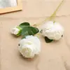 Flor artificial de peonía extranjera base de boda 3 peonías extranjeras núcleo de paquete estilo europeo flor de guía para camino de boda rosa occidental material