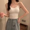2022 verão pequeno colete camisola com almofada peito mulheres verão exterior vestir tubo de base interna top bonito para trás roupa interior verão
