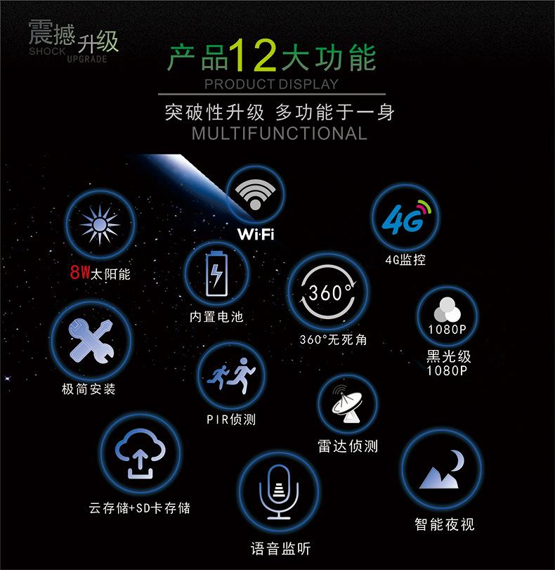 全景4G无线监控太阳能