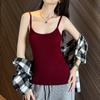 Camisola pequeña de algodón modal para mujer, ropa exterior de verano, ropa interior, hermosa camiseta con base en la espalda, sin mangas, corte entallado, combina con todo