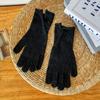 24 Luvas Quentes de Inverno para Mulheres Novas Lã Outono e Inverno Cinco Dedos Tricotadas Cor Sólida à Prova de Frio Tela Sensível ao Toque Caxemira Ciclismo Acolchoadas