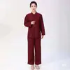 Conjunto de Ropa de Monje Budista de Algodón para Hombres y Mujeres, con Botones de Tela, Engrosado para Meditación de Invierno