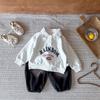 Pantalones Nuevos de Otoño 2025 para Niños Pantalones Sueltos Atractivos para Niños Estilo Coreano para Niños Pantalones de Mezclilla Tipo Linterna con Lazo en la Pierna Niñas