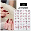Adesivos de Arte para Unhas Laço Francês Cor Vinho Celebridade da Internet Laço de Fita Popular Adesivos Vermelhos de Unhas para Ano Novo Acessórios
