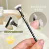 Pincel para Pestañas Jingrui Gecomo en Forma de Abanico Angulado con Cerdas Suaves, Pincel Plano para Cejas y Pestañas, Pincel para Pestañas Distintivo, Herramienta de Belleza