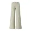 Jeans Elásticos de Pierna Ancha de Tiro Bajo No Ceñidos para Mujer, Color Leche de Té Latte Old Money 26, Dropshipping Disponible