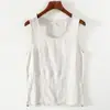 Chaleco Fino Base Fitness Deportes de Verano para Hombre Chaleco de Lino Teñido en Hilo Juventud Holgado Transpirable Tendencia Top para Hombre